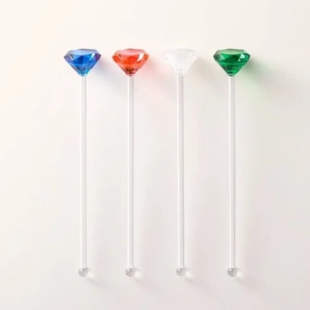 4pc Acrylic Gem Stir Sticks Green/Cream/Pink/Blue - kate spade new york x Target